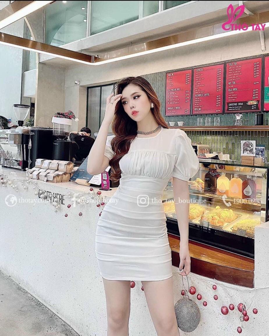 Đâm body nhún tay phồng màu sắc nhã nhặn, Freesize dưới 55kg, Phù hợp với mọi phong cách