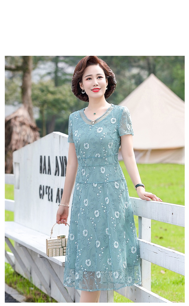 Váy trung niên mùa hè của mẹ- New- Thêu