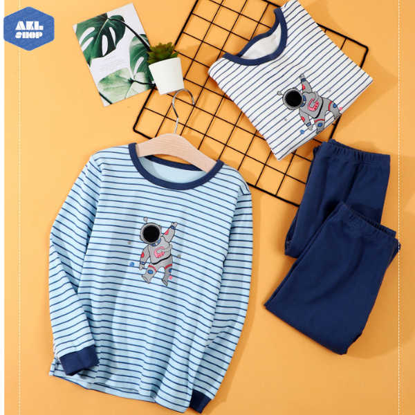 Bộ thun dài tay cho bé trai 24kg đến 52kg MamDadKids, đồ bộ thu đông bé trai size đại 5 tuổi đến 15 tuổi hàng Quảng Châu cao cấp