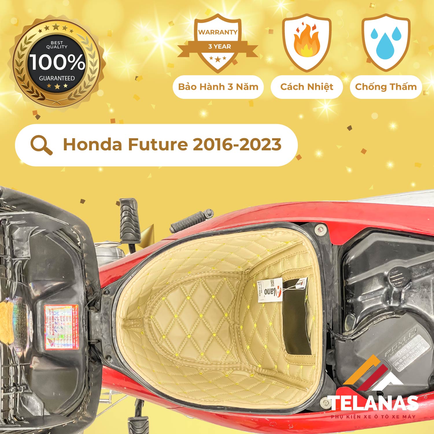 Lót Cốp Cách Nhiệt, đệm lót cốp xe máy TELANAS - FUTURE 2016-2022-Giá Xưởng-Bảo Hành 1  chống sốc, chống thấm nước, tránh trầy xước