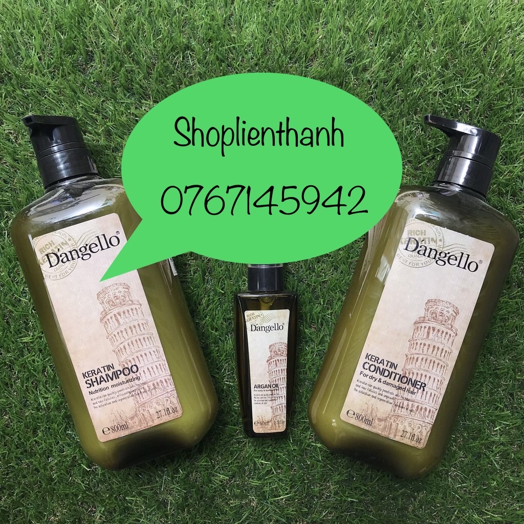Combo bộ phục hồi tóc vớiTinh dầu Argan Oil Dangello Italy 800ml x2 va 60ml