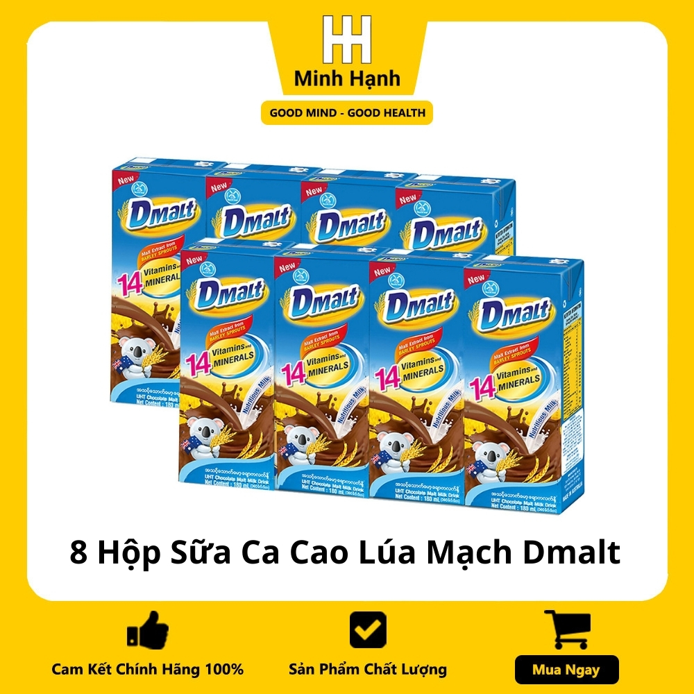 [HCM]Bộ 2 Lốc Thức Uống Sữa Cacao Lúa Mạch DMALT (180ml x 8 Hộp)