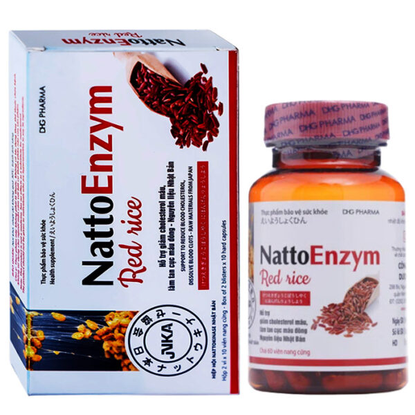 NattoEnzym Red Rice hỗ trợ giảm nguy cơ hình thành cục máu đông  3 Hộp x