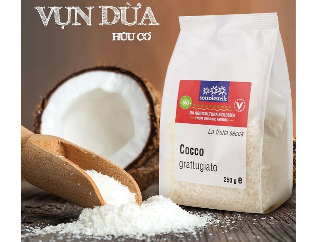 Vụn dừa hữu cơ 250g Sottolestelle