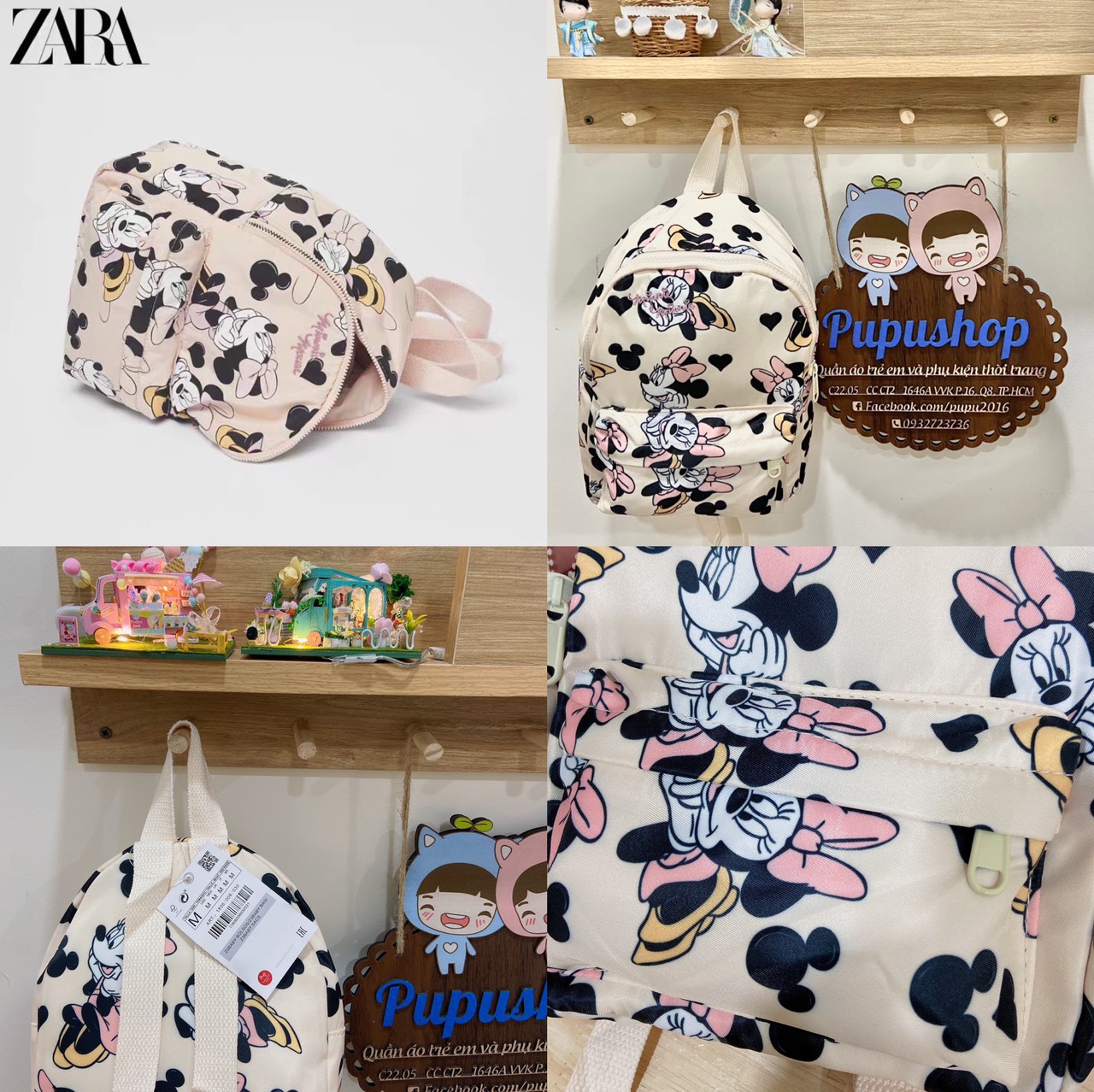 Balo hoạ tiết Minnie Zara cho bé gái