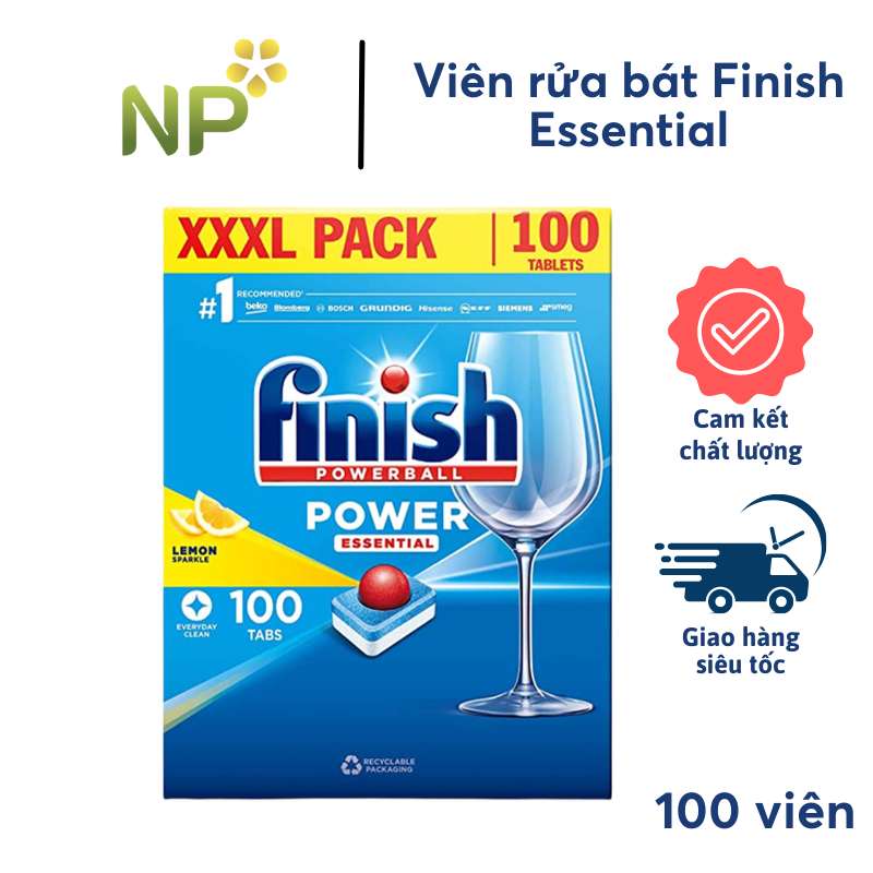 Viên Rửa Chén Bát Hương Chanh Finish Powerball Power Essential Lemon