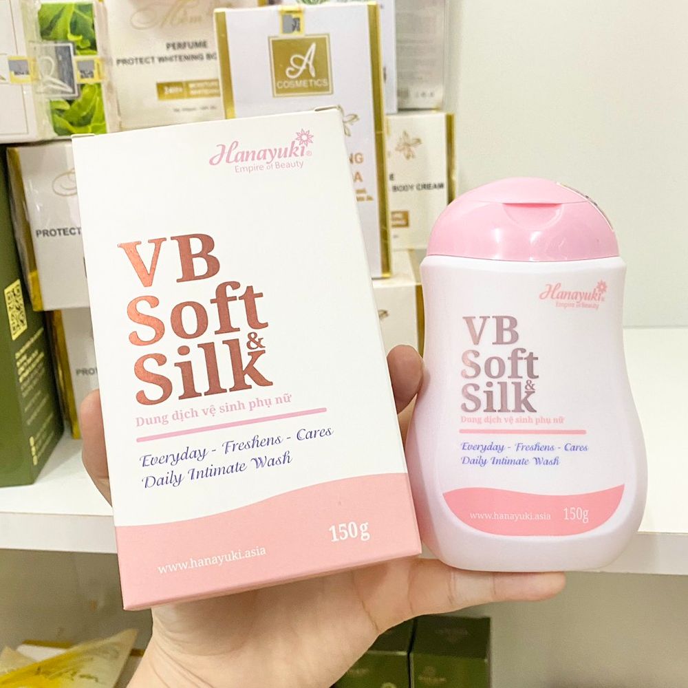Dung Dịch Vệ Sinh Hanayuki VB Soft & Silk 150gr Phiên Bản Màu Hồng Cao Cấp, Nước Rửa Phụ Khoa Cho Nam và Nữ