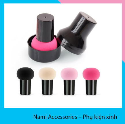 Mút tán kem nền có tay cầm- Bông mút trang điểm
