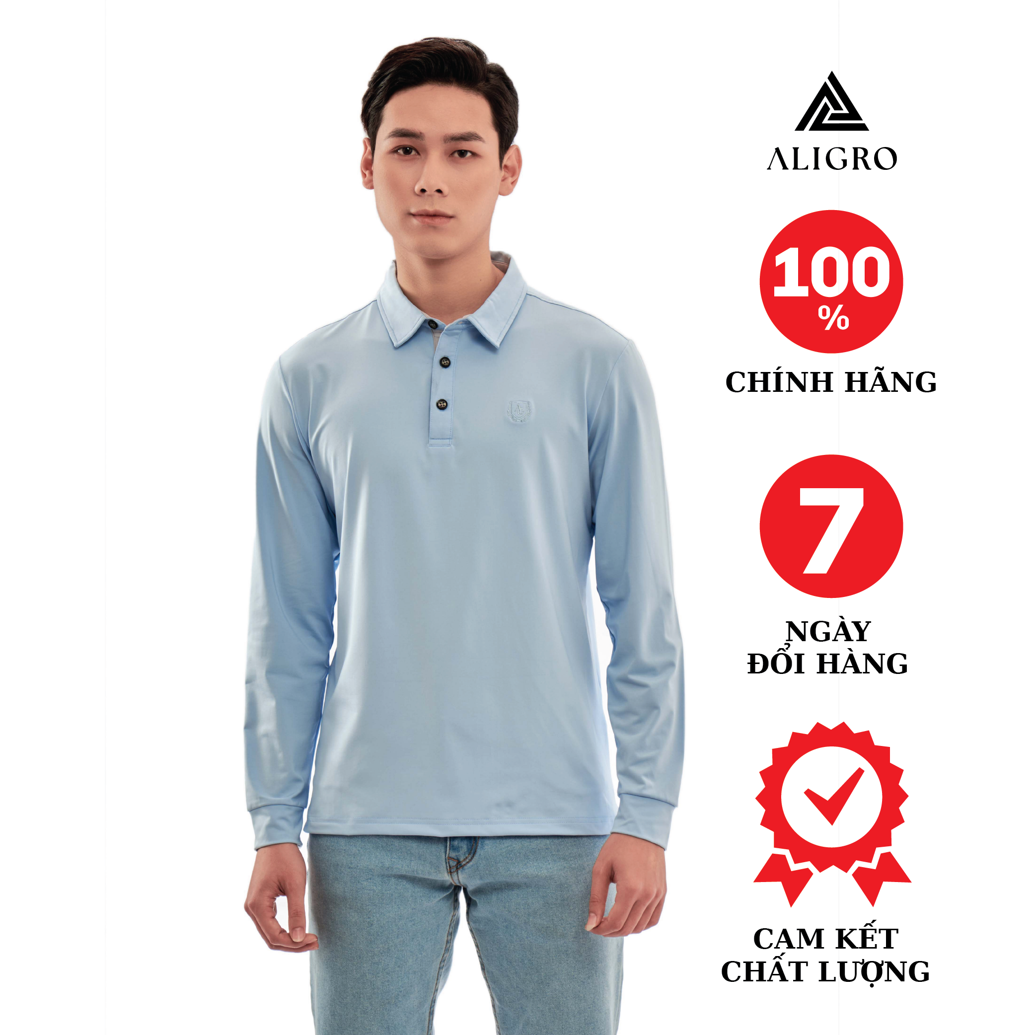 Aligro Algapd054 Navy Blue Long-Sleeved Turtleneck T-Shirt