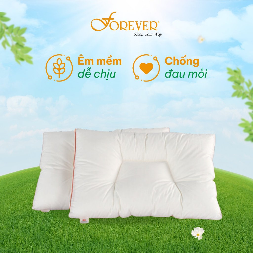 Ruột gối nằm HQ chống trượt kháng hơi Forever ruột sợi bông microfiber cao cấp siêu êm mềm không xẹp lún