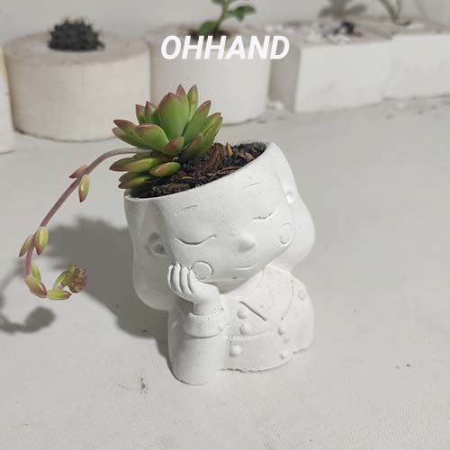 Chậu sen đá hình cô gái đáng yêu, tượng cô gái phong cách cổ điển