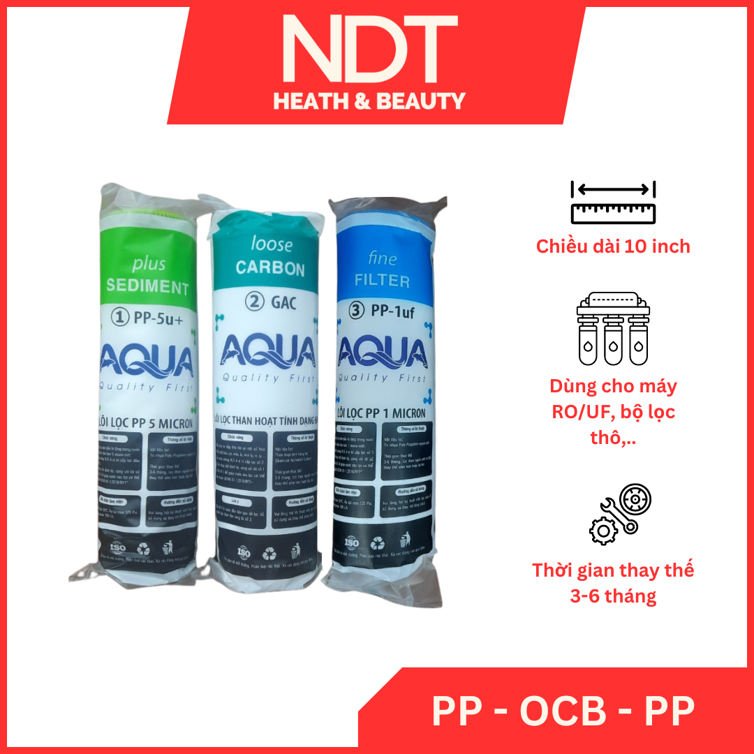 Lõi lọc nước aqua, bộ lõi lọc thô 1,2,3