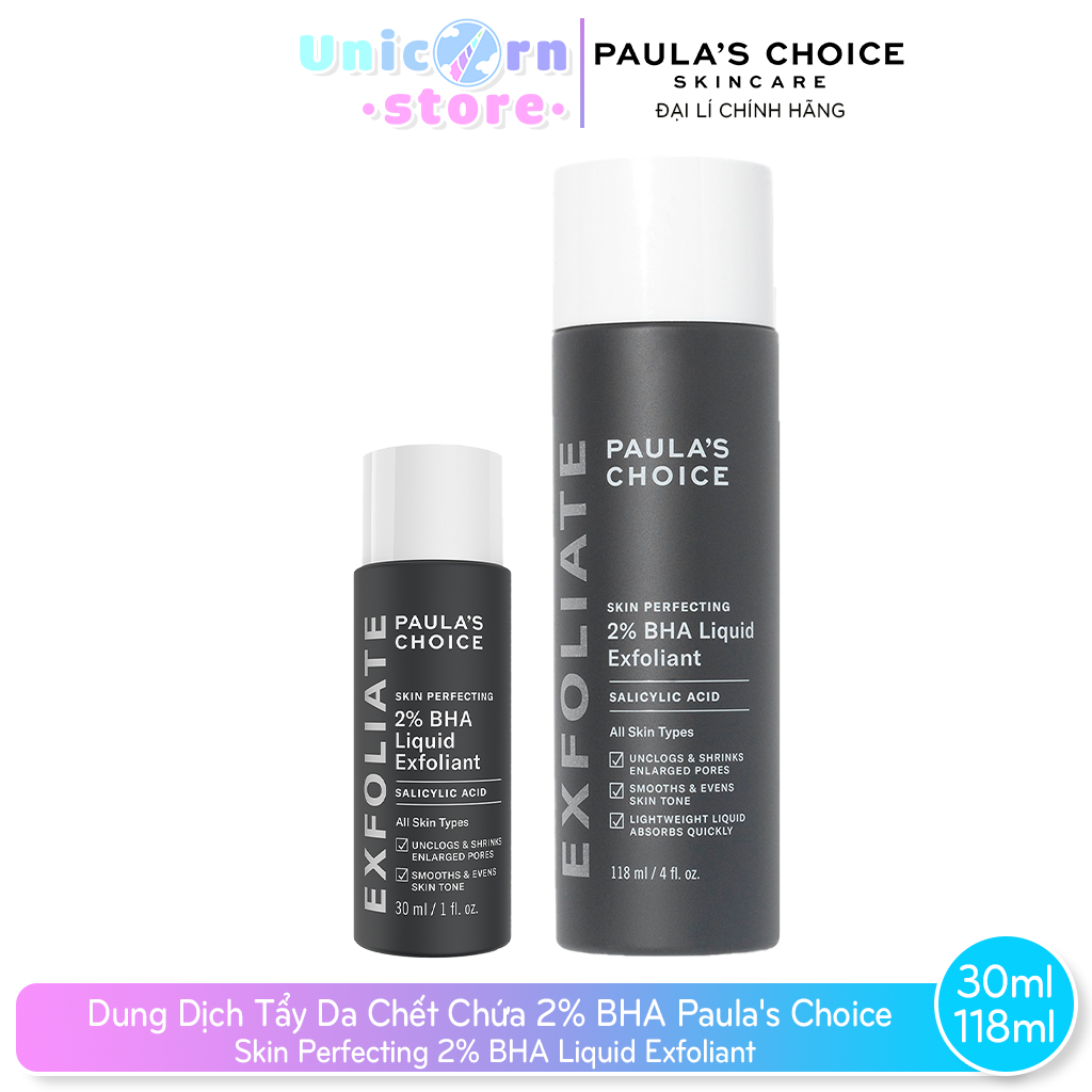 Dung dịch loại bỏ tế bào chết chứa 2% bha paula's choice skin perfecting 2% bha liquid exfoliant
