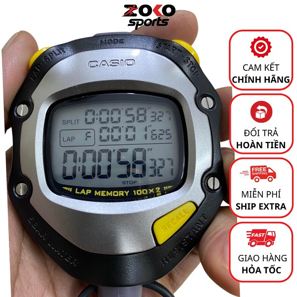 Đồng hồ bấm giờ casio hs-70w 100 lap thể thao