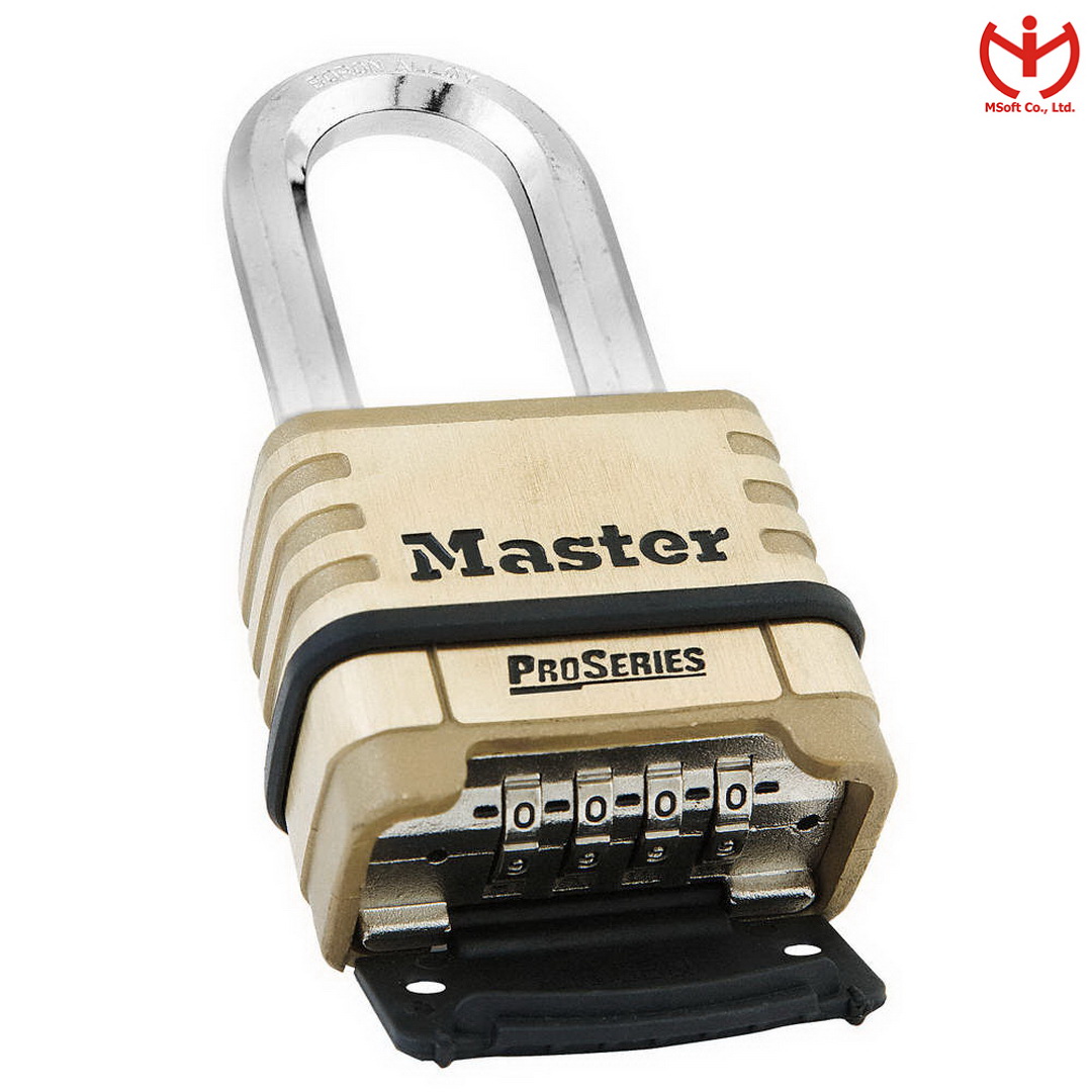 Ổ khóa 4 số Master Lock 1175 DLH thân đồng rộng 57 mm càng chống cắt dài 52 mm dòng ProSeries - MSOFT