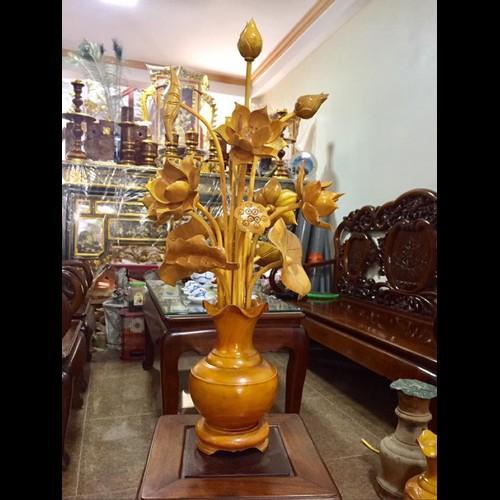 hoa sen gỗ mít 1 bình