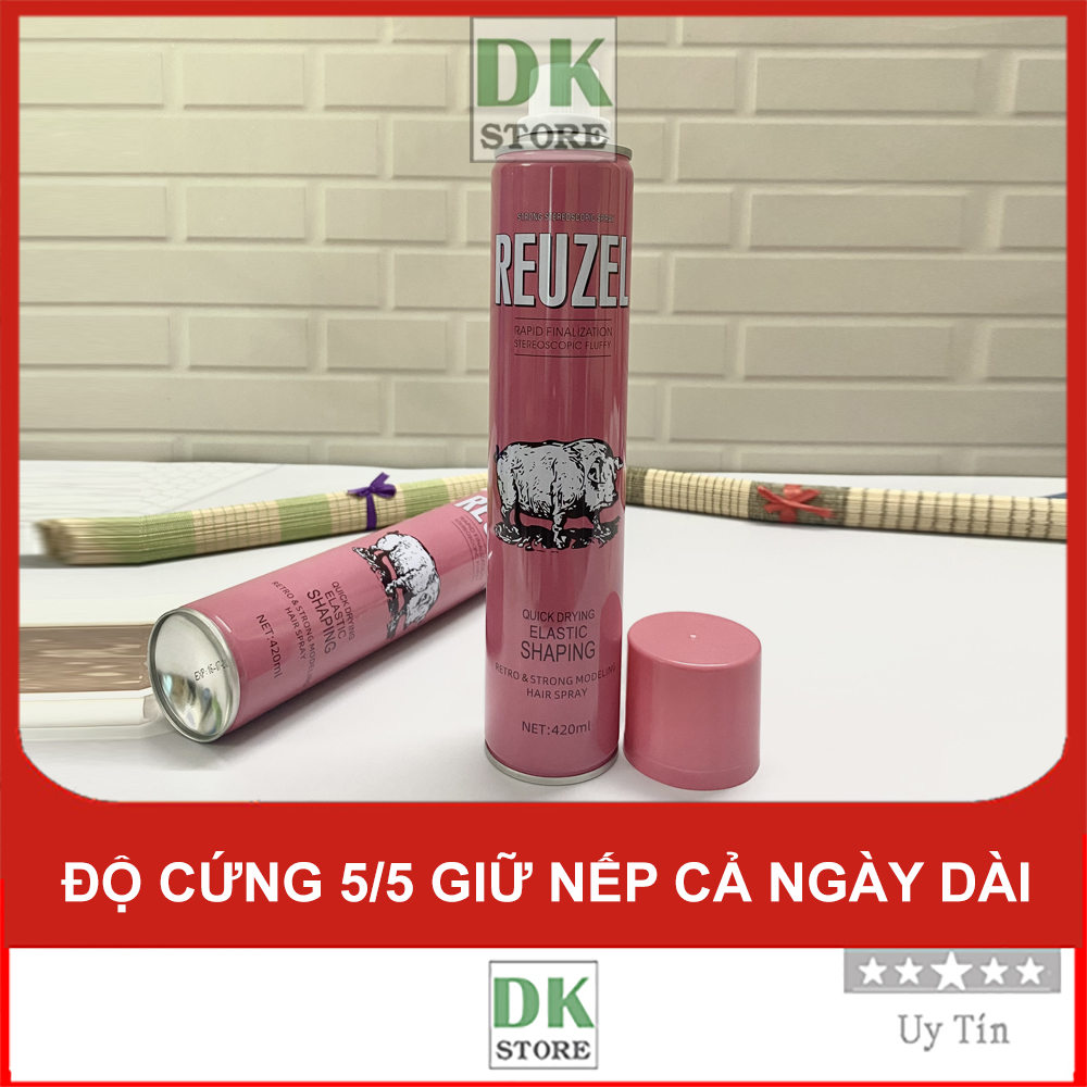 Gôm xịt tóc, keo xịt tóc reuzel pink 420ml - gôm con lợn hồng tạo kiểu và giữ nếp cho tóc