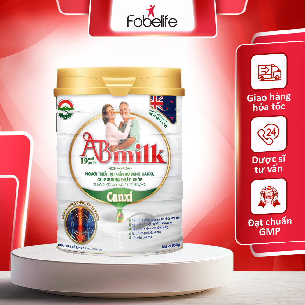Sữa bột abmilk canxi bổ sung canxi phát triển chiều cao, xương chắc khỏe - hộp 900g