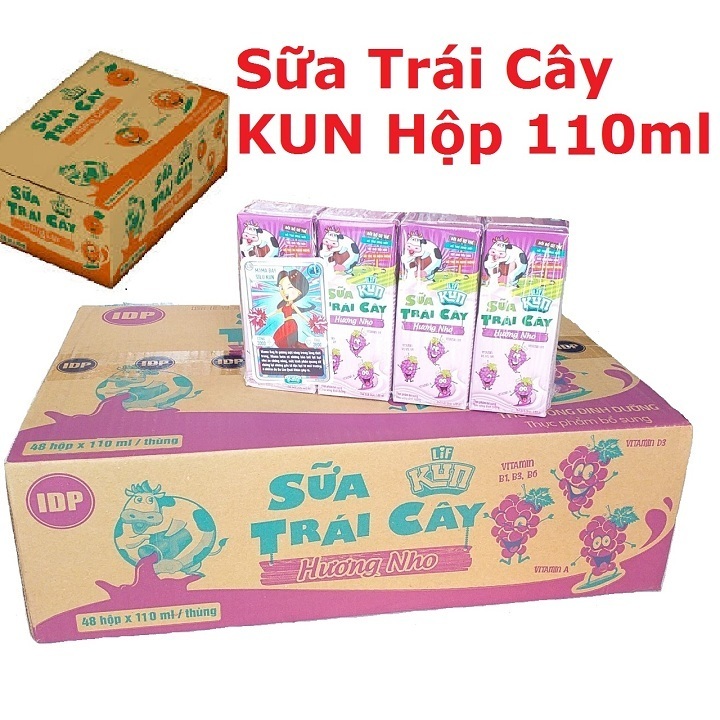 Thùng 48 hộp sữa trái cây kun 110ml - phuongan_shop