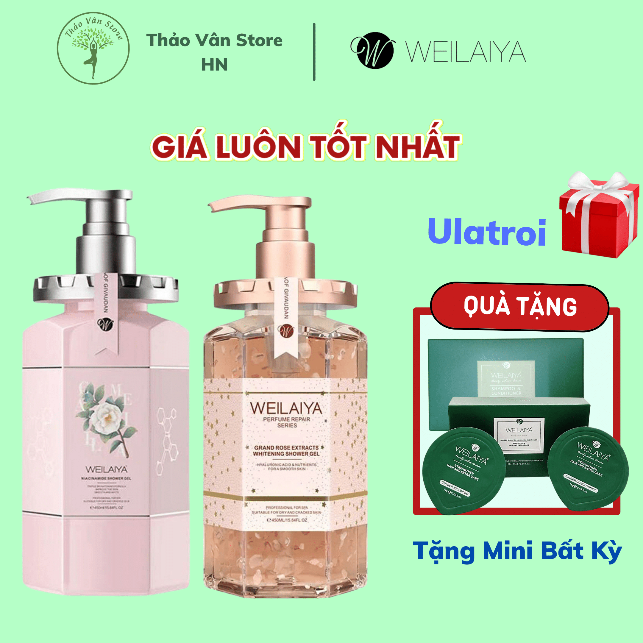 Sữa tắm weilaiya - sữa tắm cấp ẩm, sữa tắm trắng da, sữa tắm cánh hoa hồng damask weilaiya phiên bản mới 2021
