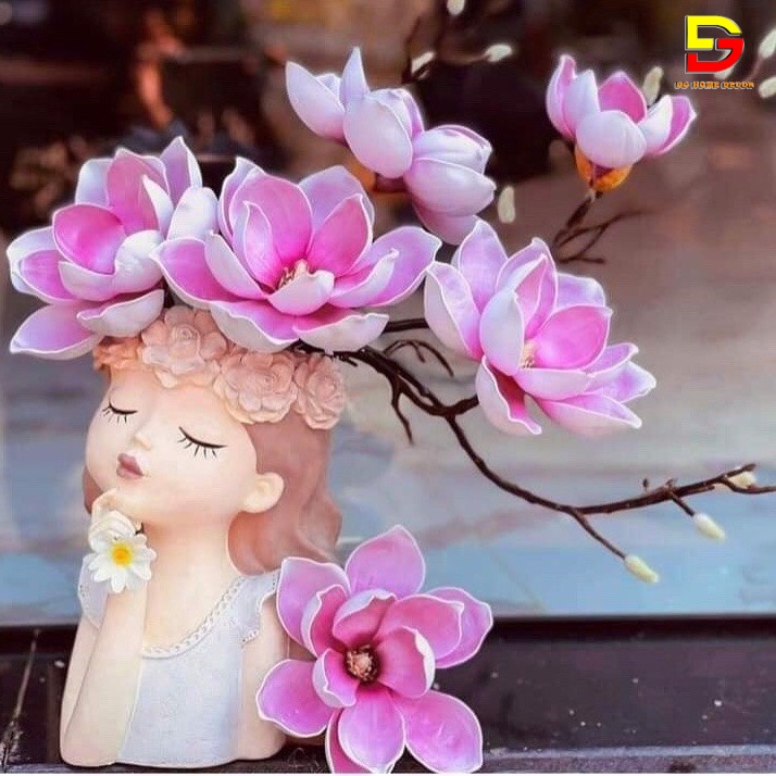 Lọ hoa, bình hoa cô gái độc đáo cao 27cm trang trí bàn trà kệ tủ decor chụp ảnh - chậu hoa để bàn lọ hoa decor dg-18