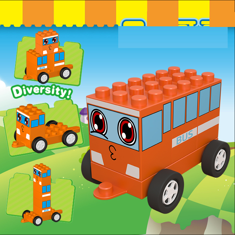 Đồ chơi lắp ráp Chichi land đội xe biến hình xe Bus nhanh nhẹ