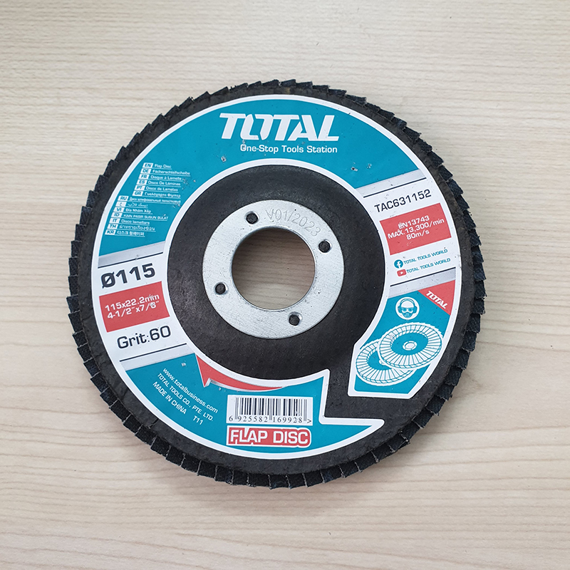 115mm*22mm nhám xếp total tac631152, độ nhám 60, mài nhanh, vết mài nhẵn đẹp, mài hiệu quả, ứng dụng trên chất liệu kim