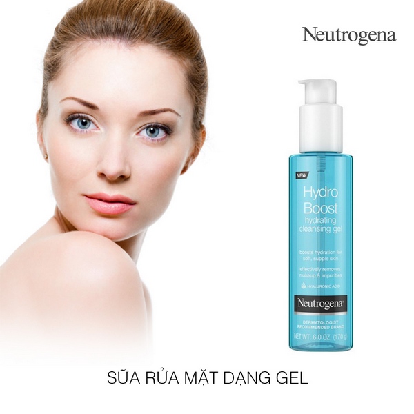 [USA Official] SỮA RỬA MẶT NEUTROGENA HYDRO BOOST HYDRATING CLEANSING GEL 170g