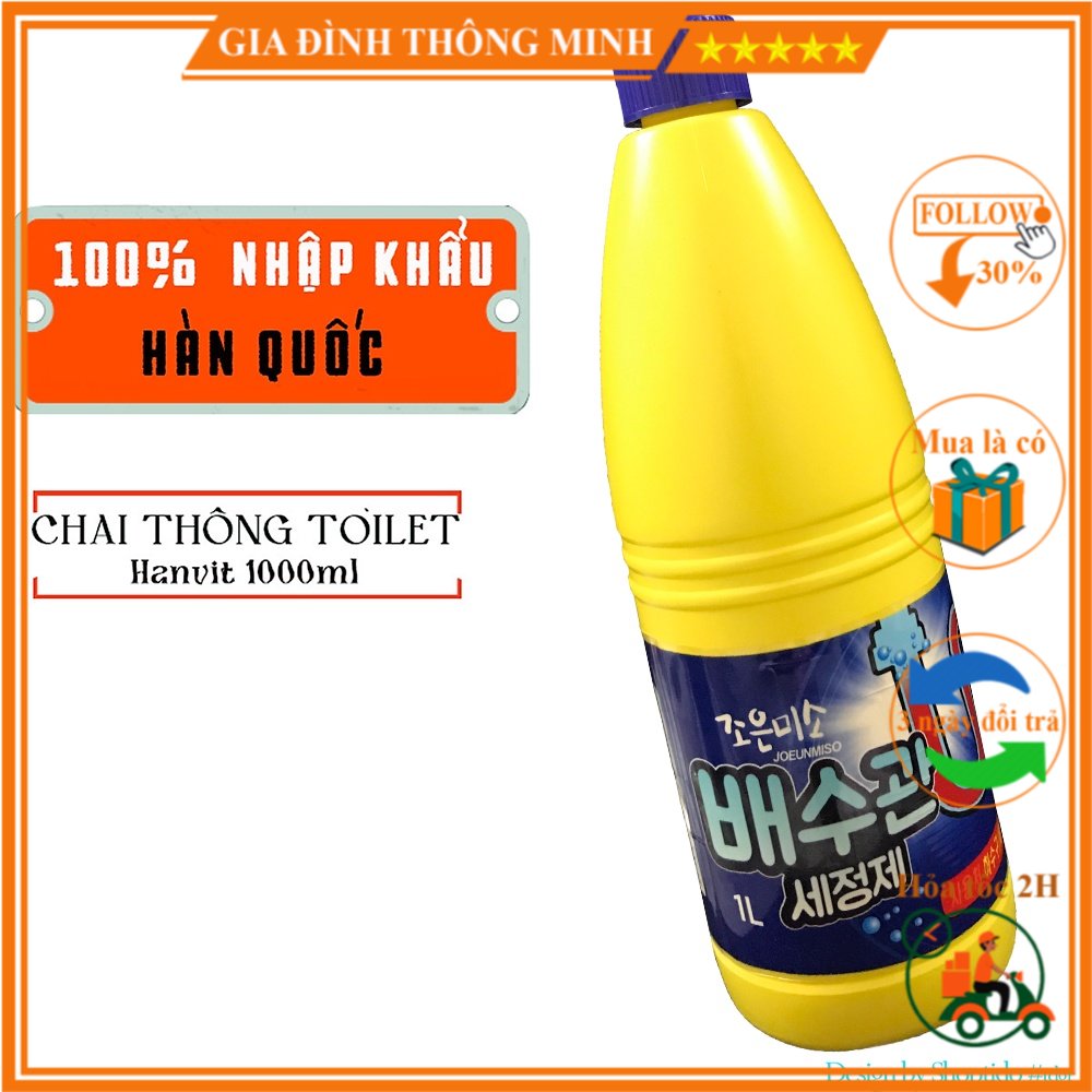 Bình Nước Thông Cống Joenmiso Hanvit 1L Thương Hiệu Hàn Quốc