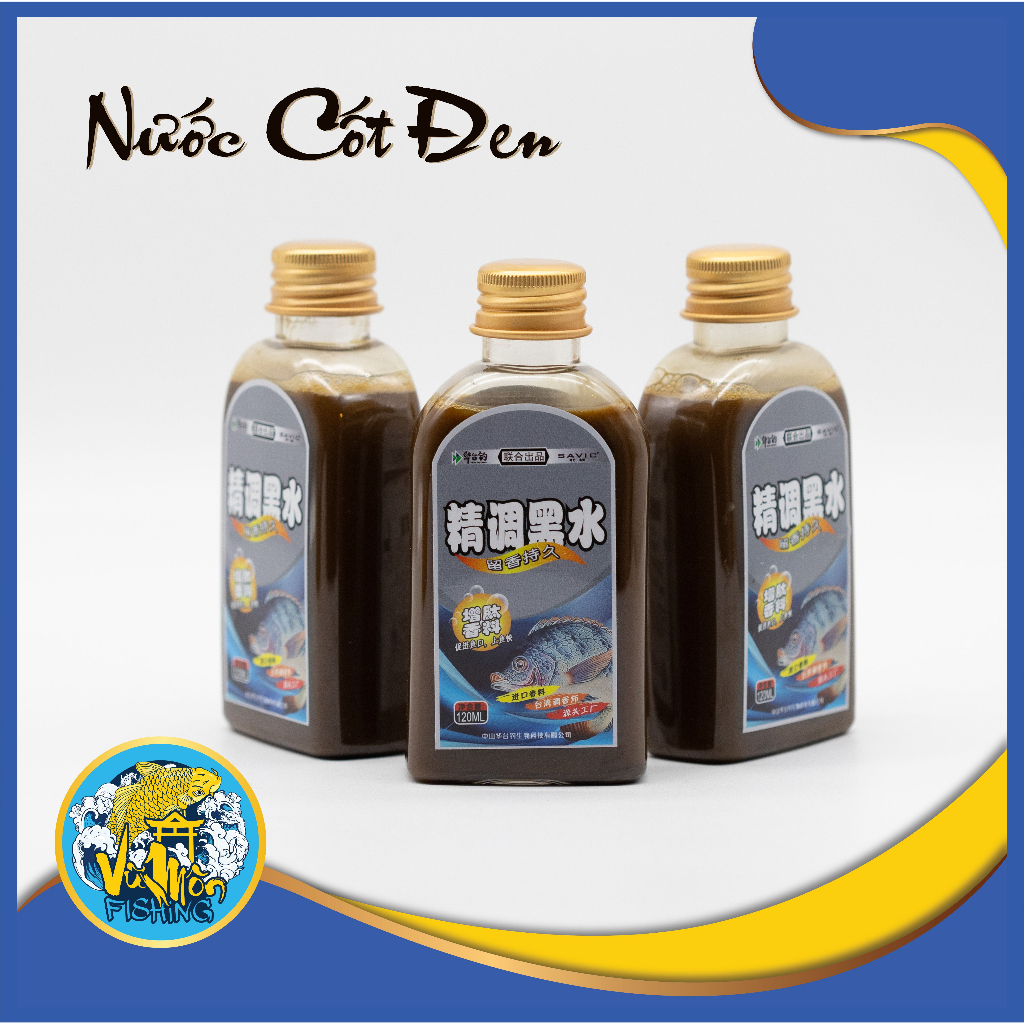 Hương liệu câu cá rô cũ, rô củ nước cốt đen savic 120ml - vũ môn fishing