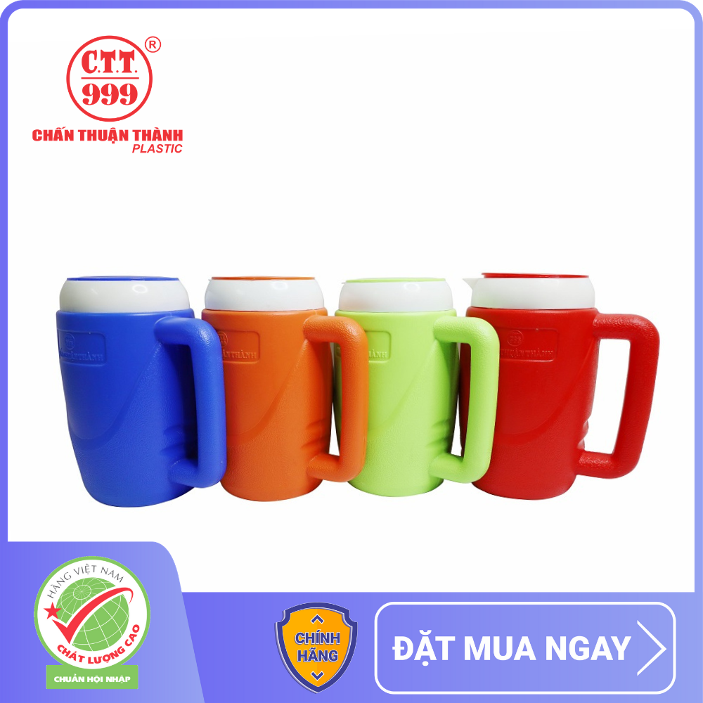 Ca giữ nhiệt 800ml Chấn Thuận Thành có quai cầm, giữ nhiệt đồ uống nóng lạnh, ủ cháo (CCN0L820) giao màu ngẫu nhiên