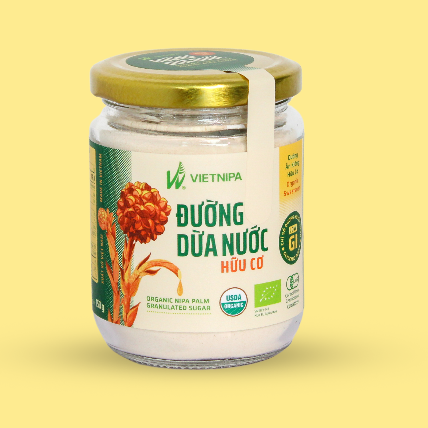 Đường dừa nước hữu cơ vietnipa - 150g