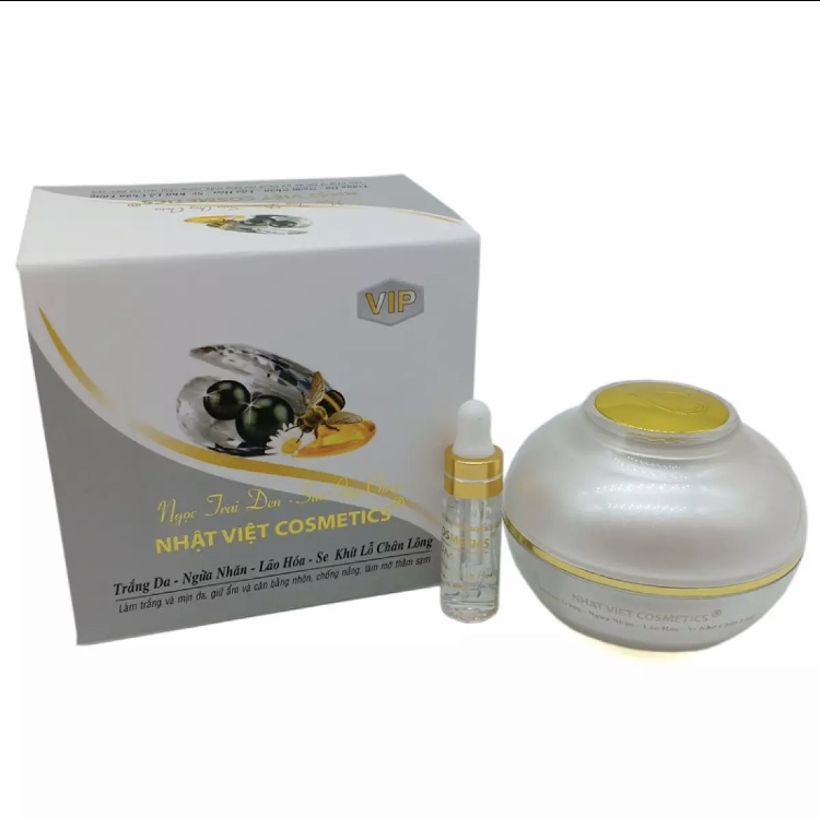 [HCM]Kem trắng da Ngừa nhăn Se khít lỗ chân lông Ngọc Trai Đen - Sữa Ong Chúa VIP NHẬT VIỆT COSMETICS (30g)