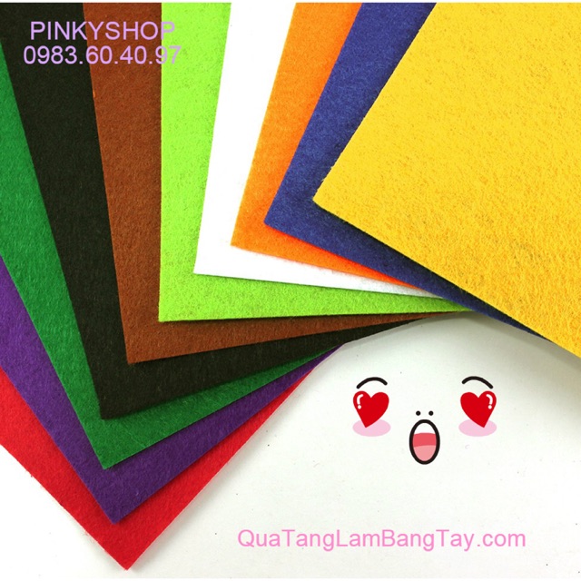 Combo 10 nỉ dạ làm đồ Handmade 40x40cm
