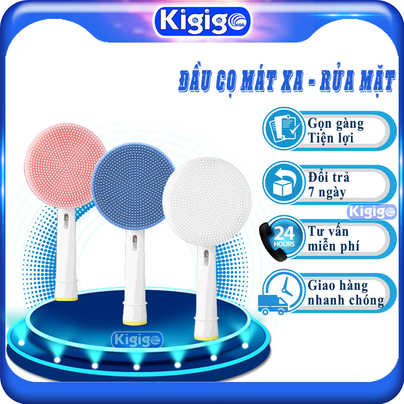 Cọ rửa mặt Silicon - Đầu cọ rửa mặt gắn bàn chải điện Oral B