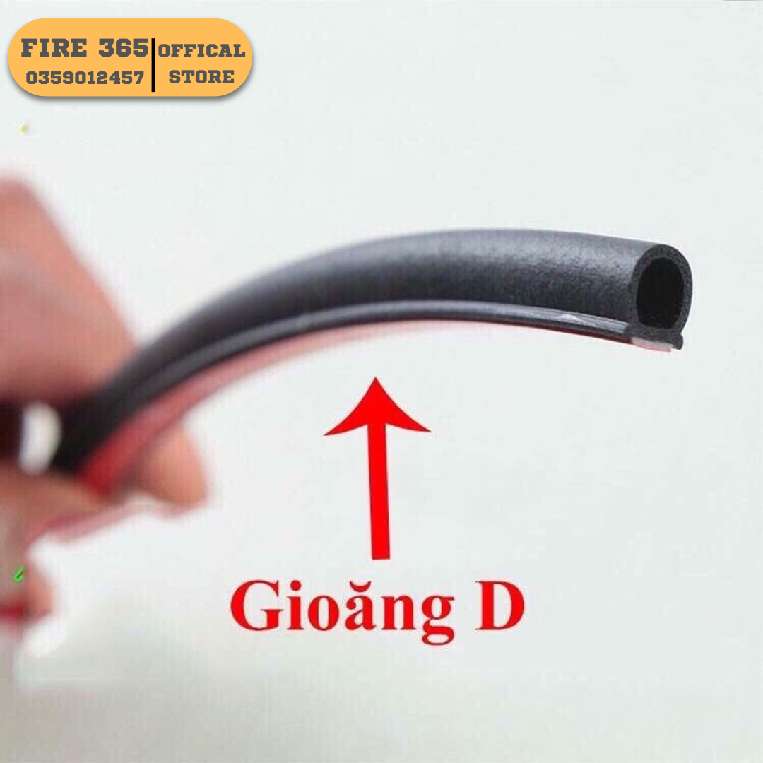 1 Mét Gioăng Cao Su, Ron Cao Su Chữ D Loại To 15x15mm - Large, Chống Ồn Cách Nhiệt Xe Hơi, Ô Tô
