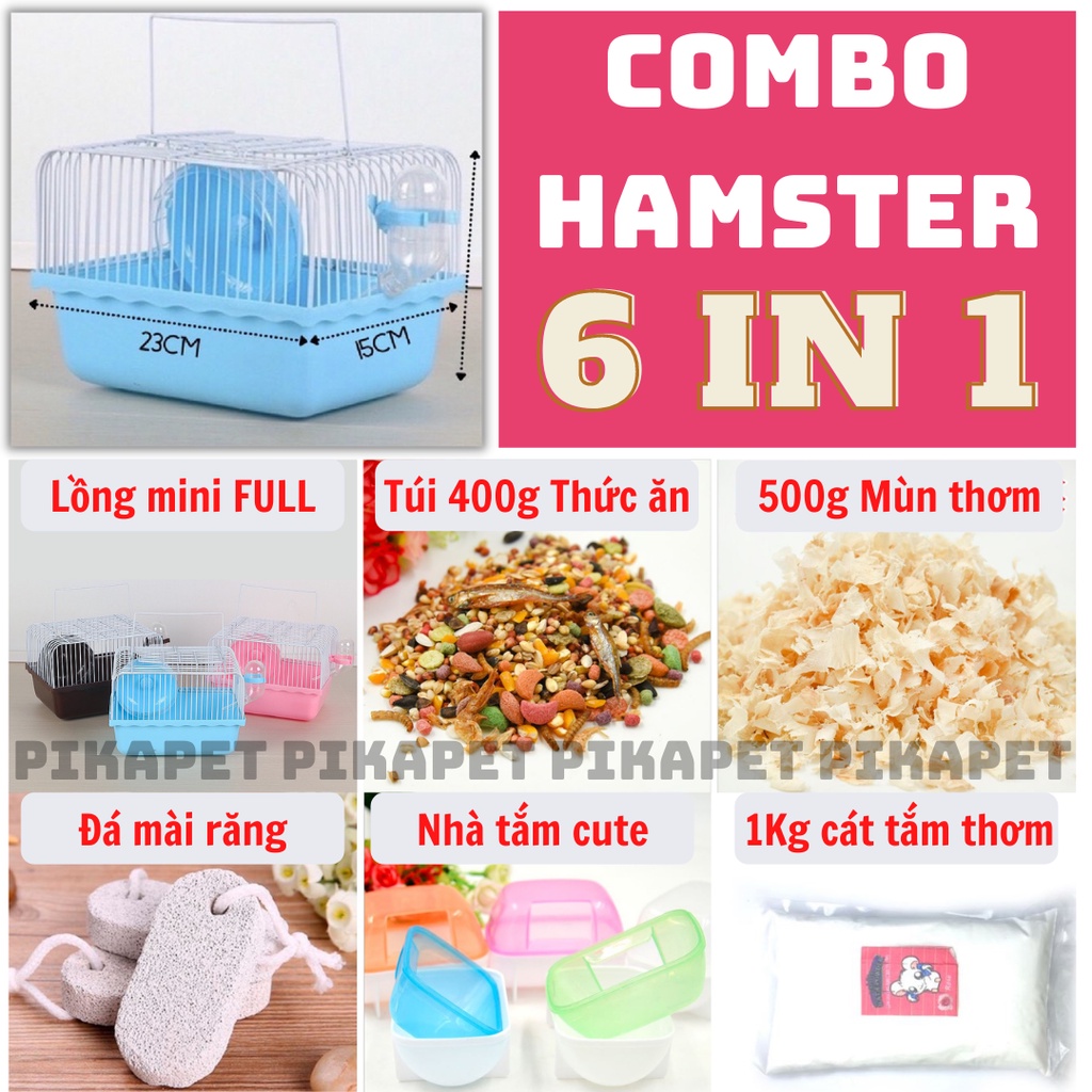 Combo lồng, phụ kiện nuôi Hamster cơ bản.