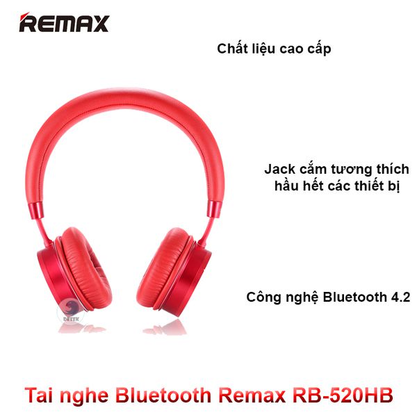 Tai nghe chụp tai remax bluetooth 4.2 xịn màu sắc sang trọng , cá tính remax rb-520hb