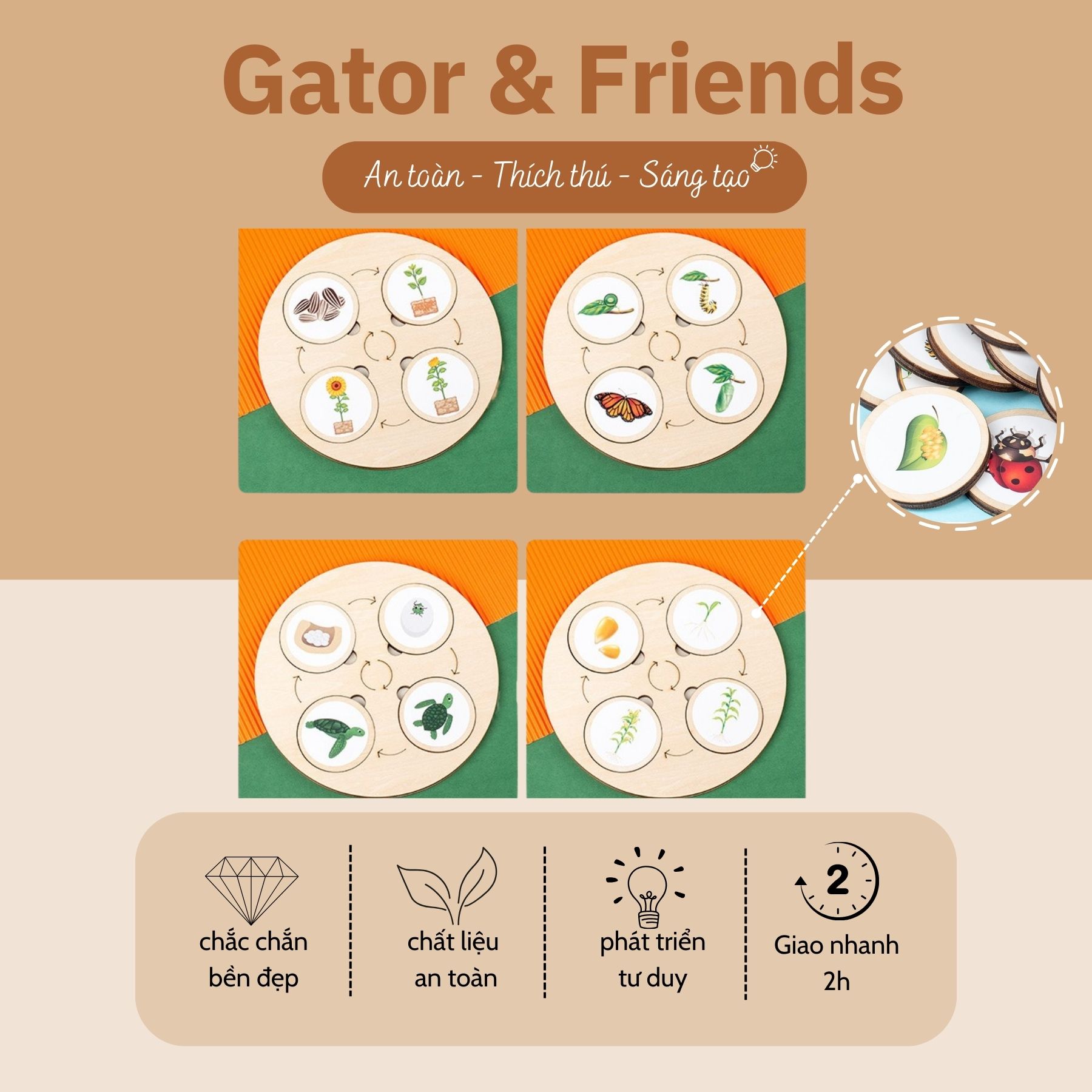 Đồ chơi xếp hình Gator đồ chơi trí tuệ hay đồ chơi gỗ