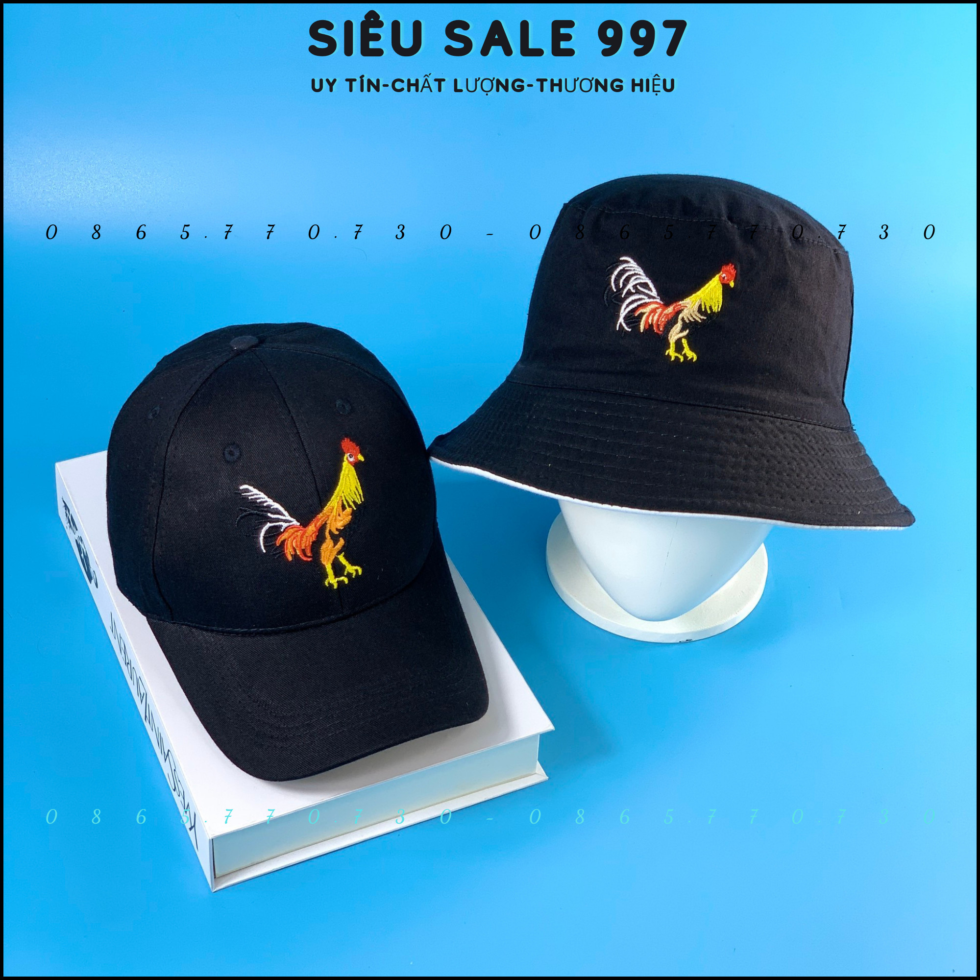 COMBO 2 CÁI NÓN LƯỠI TRAI+ RỘNG VÀNH CON GÀ TRỐNG ĐỦ MÀU THỜI TRANG CÁ TÍNH NAM NỮ