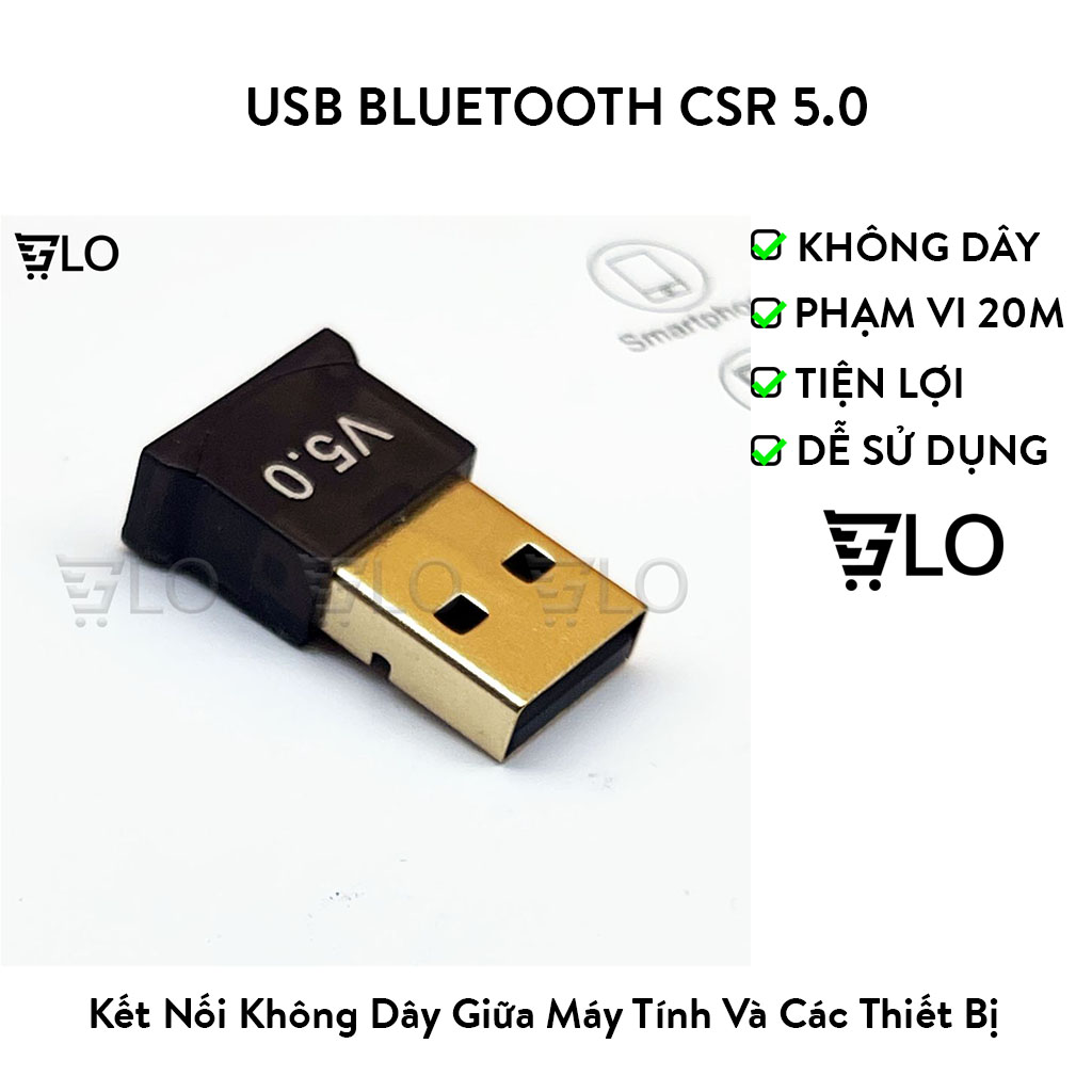 USB Bluetooth CSR 5.0 Dùng Cho Máy Tính Laptop, PC