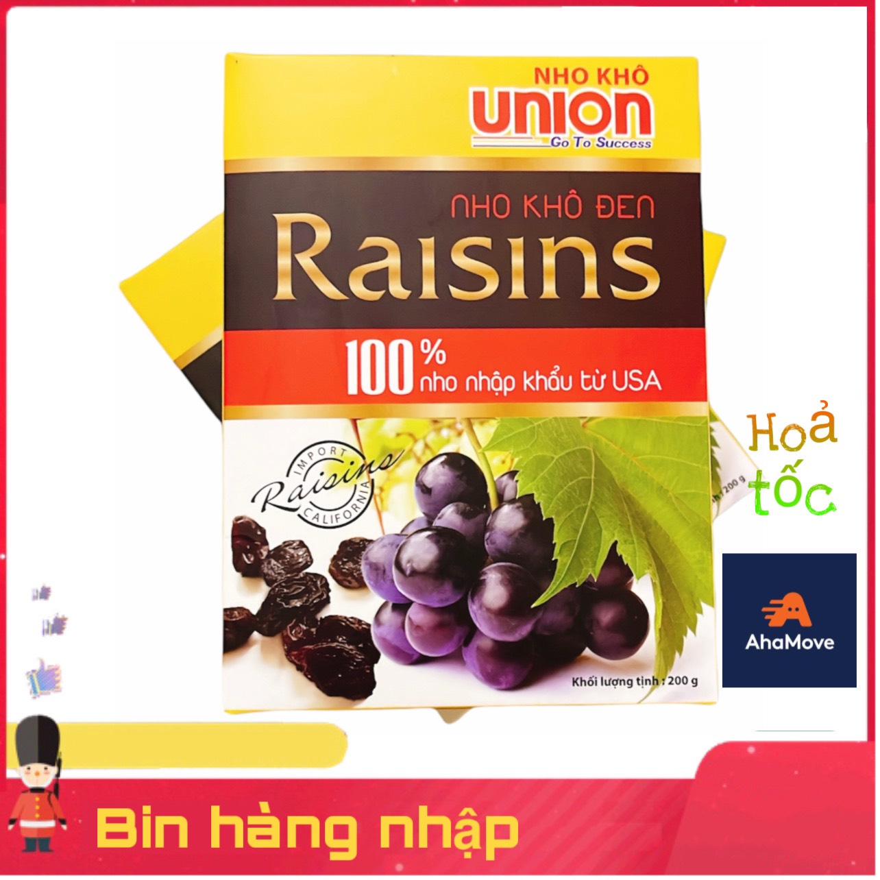 Nho khô đen mỹ Union hộp 200g
