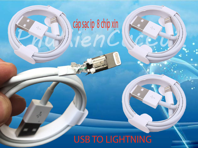 Cáp sạc Lightning Chuẩn cho iPhone – Cáp Xuất Nhật 8 ic cho dòng ra ổn định, không nóng máy, không loạn cảm ứng. BH 3 tháng - cáp sạc iphone 1m phukiencuccu2