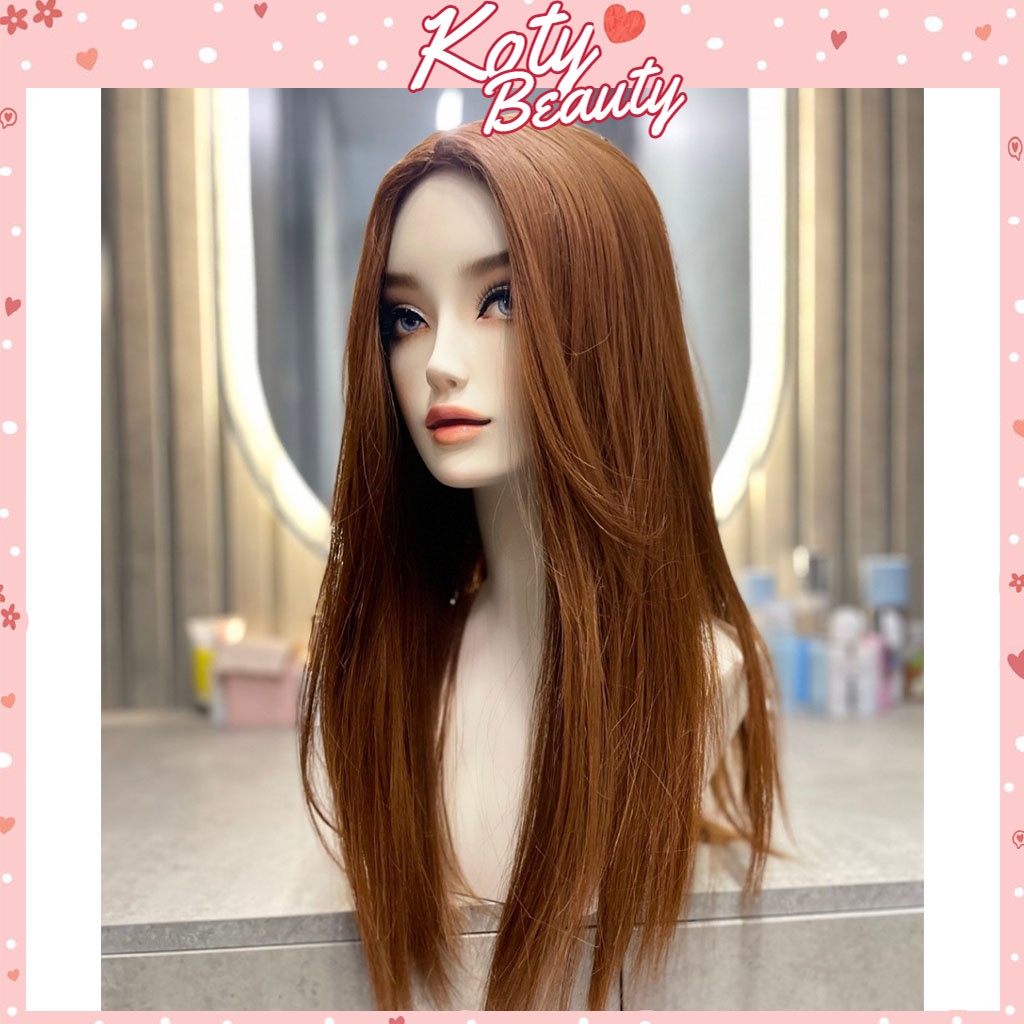 Tóc giả nguyên đầu hai mái ❤️koty beauty❤️ tóc nguyên đầu thẳng không mái cho nữ tg21