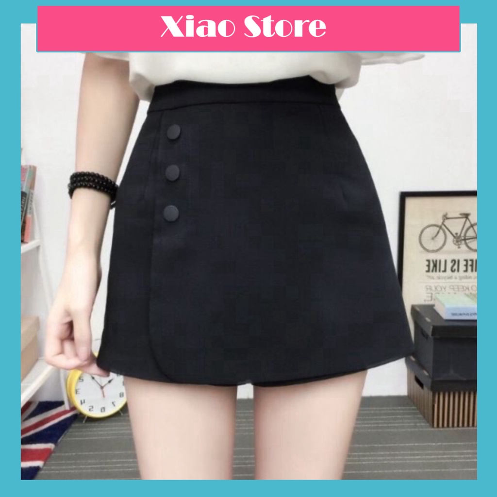 Quần váy phối cúc siêu hot babydoll chất đẹp mầu trắng, đen xiao shop