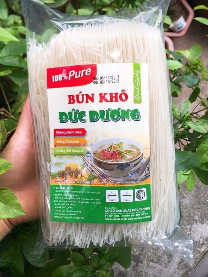 Bún khô Đức Dương- Gói 500g- Sản phẩm sạch vì sức khỏe cộng đồng