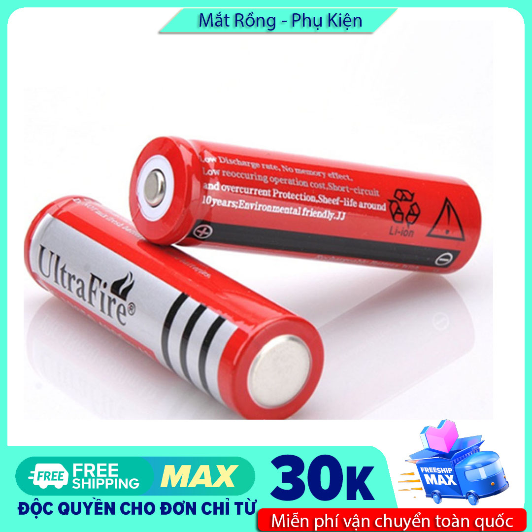 Pin sạc 18650 4.2V 6800mAh dùng cho đèn pin, loa, quạt mini cầm tay (1viên)