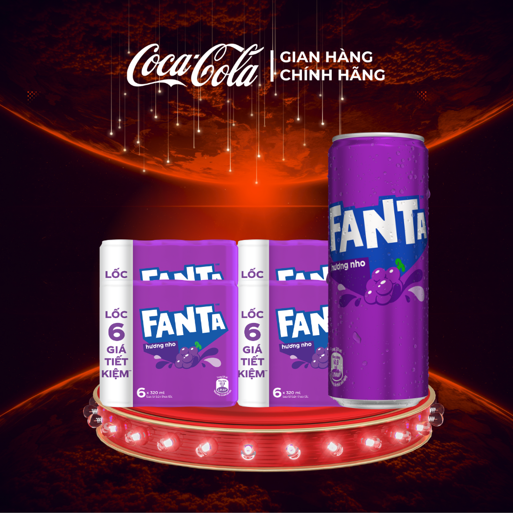[SIÊU SALE ] Thùng/lốc 24 Lon Nước Ngọt Giải Khát Có Gas Fanta Nho 320ml/Lon Sale 8.8 Coca-Cola Chính Hãng_LD