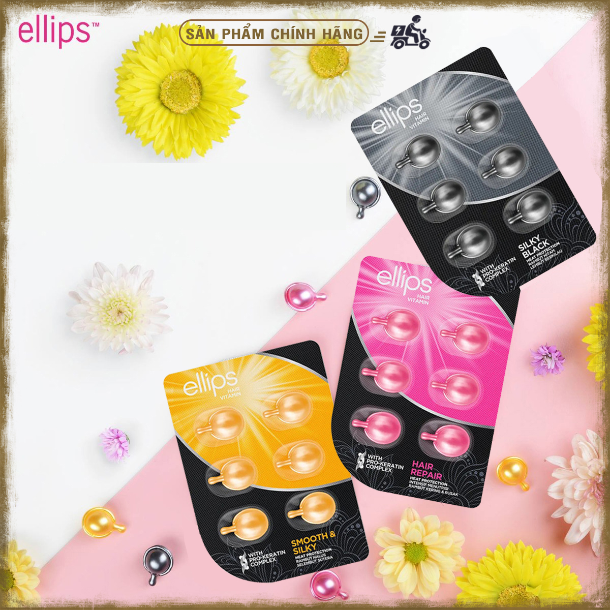 Viên Serum Dưỡng Tóc Elip Hair Vitamin với Pro-Keratin (bổ sung hàm lượng Keratin cho tóc) (vỉ 6 viên)