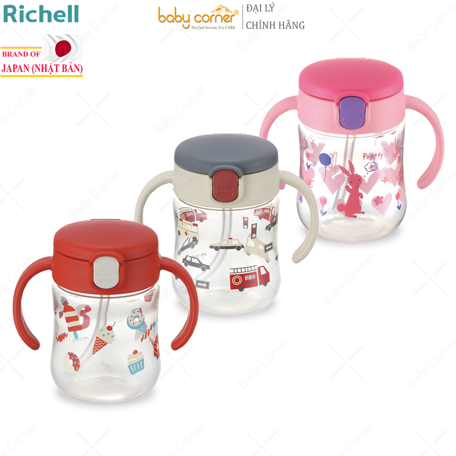 Bình ống hút t.l.i richell 200ml, từ 7 tháng tuổi